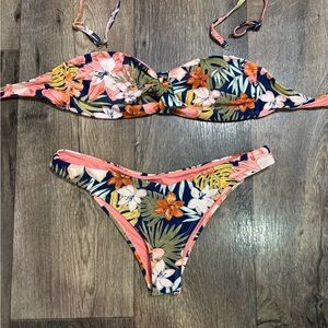 Ron Jon Floral Bikini - Pink and blue